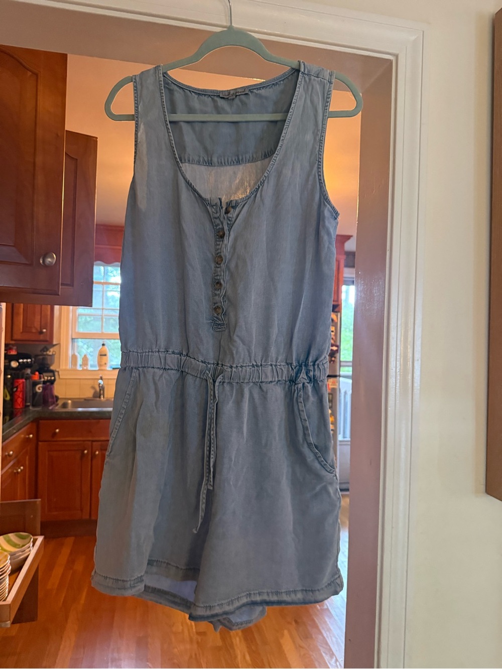 Wishlist Apparel Chambray Denim Romper Size L